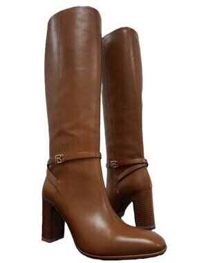Womens Ralph Lauren Purple Label Raygan Brown High Heel Boots